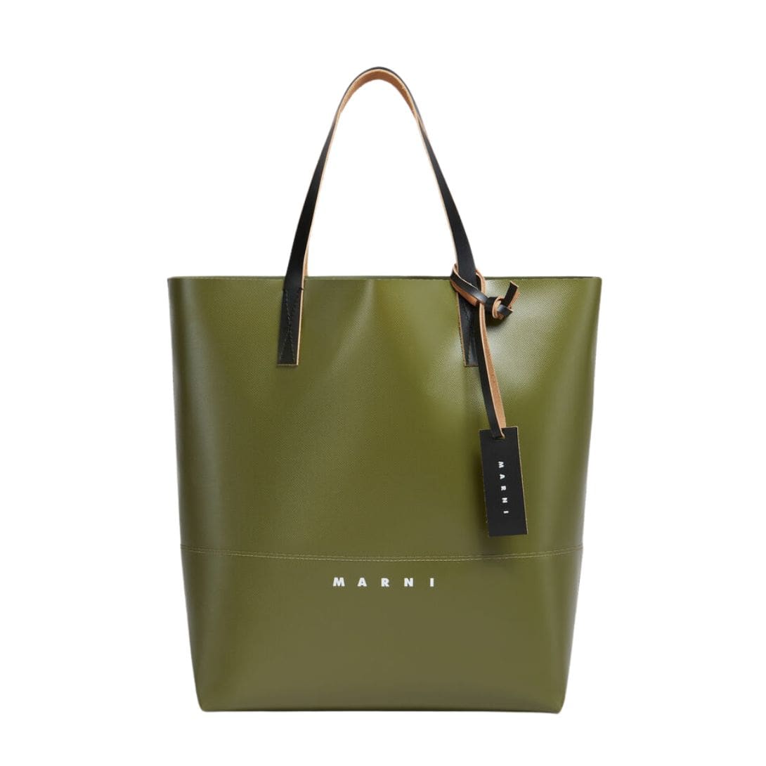 MARNI GREEN OPEN SHOPPER WITH MARNI TAG