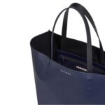 MARNI MUSEO SOFT LARGE BAG IN BLACK AND BLUE LEATHER