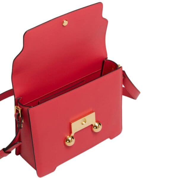 MARNI RED LEATHER TRUNKAROO MEDIUM SHOULDER BAG