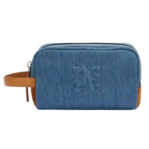PALM ANGELS DENIM MONOGRAM POUCH