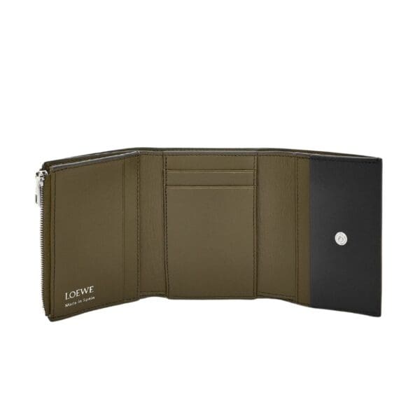 LOEWE TRIFOLD WALLET WITH ZIP IN SHINY CALFSKIN