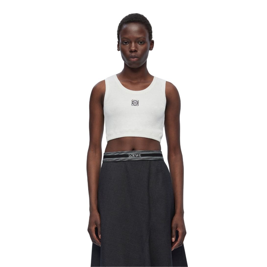 LOEWE ANAGRAM CROP TANK TOP IN COTTON