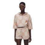 LOEWE CROPPED HOODIE IN JACQUARD COTTON TERRY