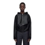 LOEWE HOODED SWEATSHIRT DRAPED IN LAMBSKIN NAPPA