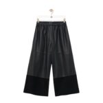 LOEWE CROPPED TROUSERS IN NAPPA LAMBSKIN AND SUEDE GOATSKIN