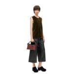 LOEWE PUZZLE FOLD CROPPED TROUSERS IN NAPPA LAMBSKIN