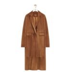 LOEWE DOUBLE BREASTED COAT IN SUEDE CALFSKIN