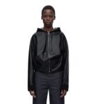 LOEWE DRAPED HOODIE IN NAPPA LAMBSKIN