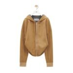 LOEWE DRAPED HOODIE IN SUEDE GOATSKIN