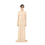 MAGDA BUTRYM KNIT BACKLESS MAXI DRESS IN BEIGE