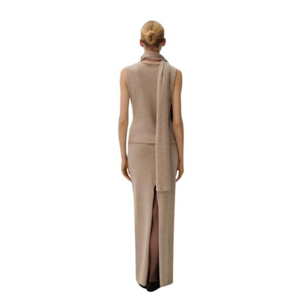 MAGDA BUTRYM KNITWEAR MAXI SKIRT IN BEIGE