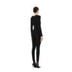 MAGDA BUTRYM SILK KNIT BUSTIER JUMPSUIT IN BLACK