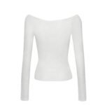 MAGDA BUTRYM OFF SHOULDER LONG SLEEVE KNIT TOP IN CREAM