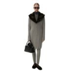 MAGDA BUTRYM FAUX FUR TRIM CASHMERE CARDIGAN IN LIGHT GREY