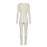 MAGDA BUTRYM ROSETTE CABLE KNIT SILK JUMPSUIT IN CREAM