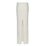 MAGDA BUTRYM MOHAIR BLEND KNIT MAXI SKIRT IN CREAM