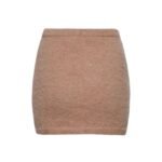 MAGDA BUTRYM MOHAIR MINI SKIRT IN CARAMEL