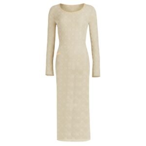 MARINE SERRE MOONOGRAM REGENERATED FLOCKED MESH TUNIC