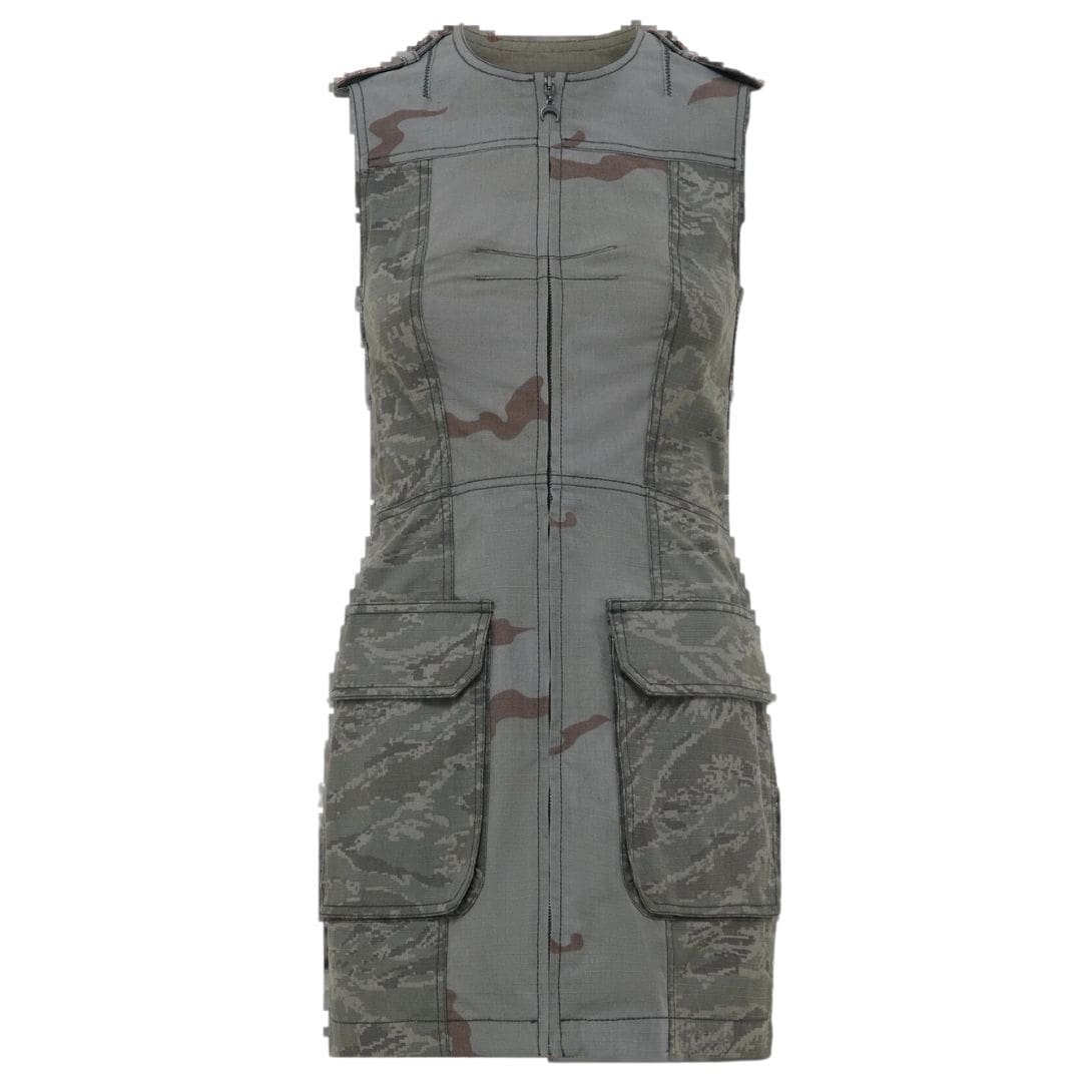 MARINE SERRE REGENERATED CAMO MINI DRESS
