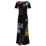 MARINE SERRE REGENERATED GRAPHIC T SHIRT MAXI DRESS