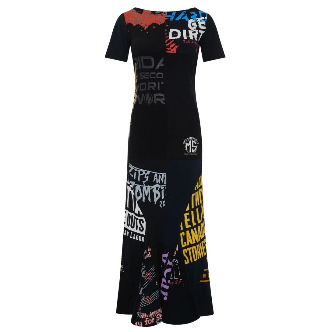 MARINE SERRE REGENERATED GRAPHIC T SHIRT MAXI DRESS