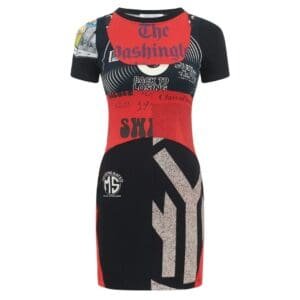 MARINE SERRE REGENERATED GRAPHIC T SHIRT MINI DRESS