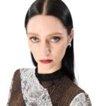 MARINE SERRE REGENERATED JERSEY AND LACE T SHIRT DRESS