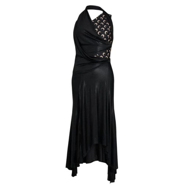 MARINE SERRE REGENERATED JERSEY DRAPED DRESS
