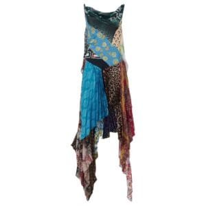 MARINE SERRE REGENERATED JERSEY DRAPED DRESS