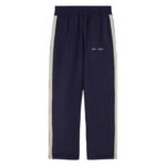PALM ANGELS LOGO COTTON TRAVEL BLACK PANTS