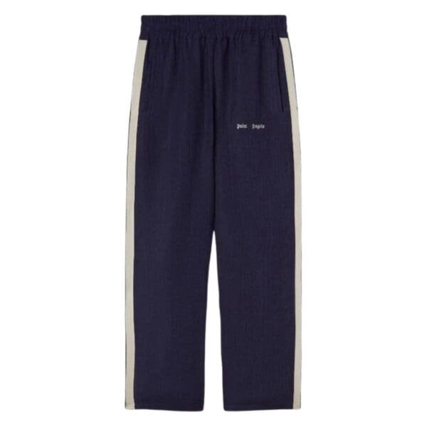 PALM ANGELS LOGO COTTON TRAVEL BLACK PANTS