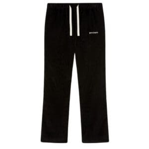 PALM ANGELS LOGO VELVET PANTS