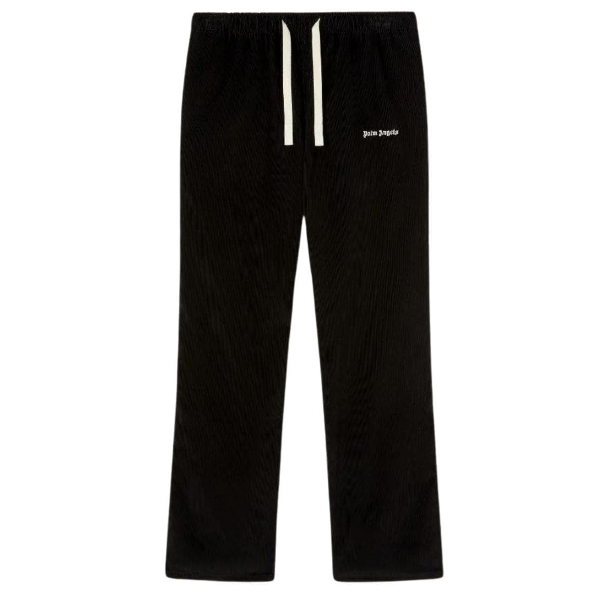 PALM ANGELS LOGO VELVET PANTS