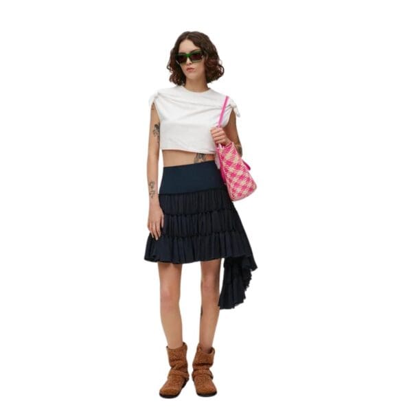 LOEWE RUFFLED SKIRT IN SILK