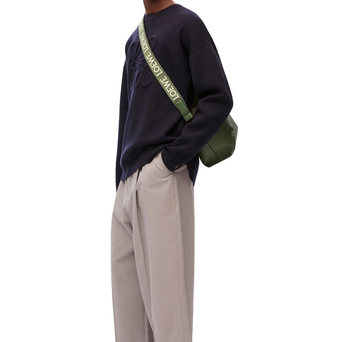 LOEWE SMALL CUBI CROSSBODY BAG IN SUPPLE SMOOTH CALFSKIN AND JACQUARD