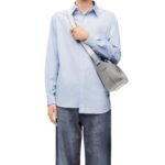 LOEWE SMALL CUBI CROSSBODY BAG IN SUPPLE SMOOTH CALFSKIN AND JACQUARD