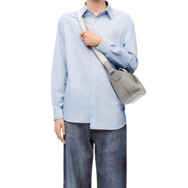 LOEWE SMALL CUBI CROSSBODY BAG IN SUPPLE SMOOTH CALFSKIN AND JACQUARD