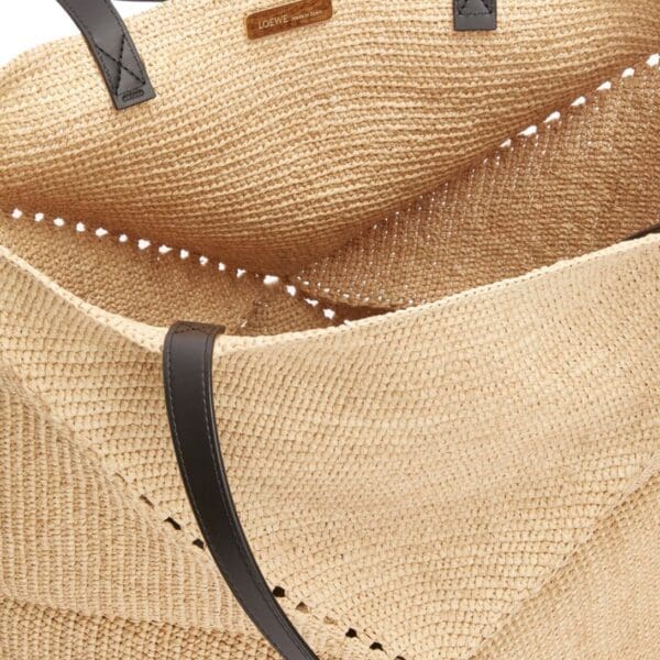 LOEWE XL PUZZLE FOLD TOTE BAG IN RAFFIA