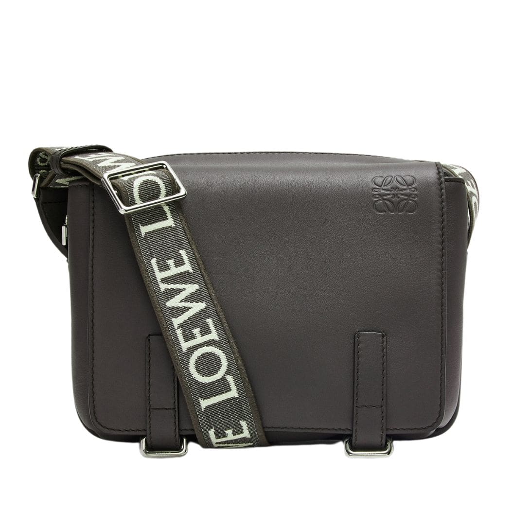 LOEWE XSMILITARY MESSENGER BAG IN SUPPLE SMOOTH CALFSKIN AND JACQUARD