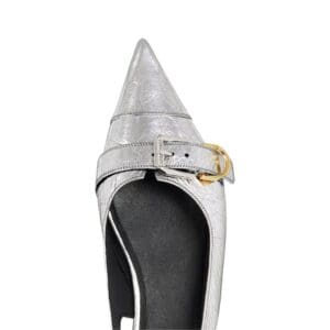 GIVENCHY VOYO FLAT SLINGBACKS IN LAMINATED LEATHER