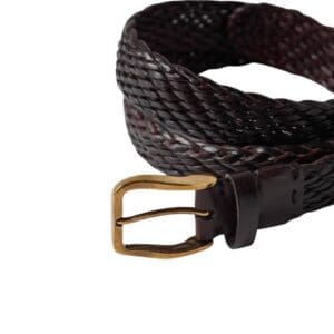 BRUNELLO CUCINELLI BRAIDED CALFSKIN BELTS