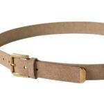BRUNELLO CUCINELLI REVERSED LEATHER BELT WITH SQUARE BUCKLE AND TIP