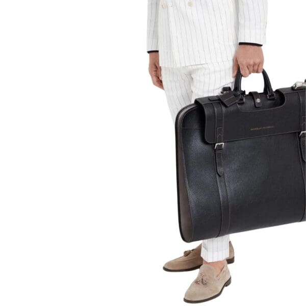 BRUNELLO CUCINELLI GRAINED CALFSKIN SUIT CARRIER
