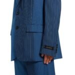 MARNI BLUE DEGRADE PINSTRIPE WOOL BLAZER