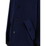 MARNI BLUE WOOL FELT CABAN COAT