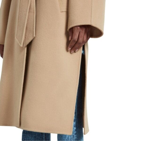MARNI BEIGE WOOL COAT WITH WAIST BELT