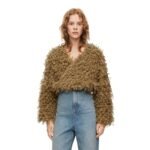 LOEWE MOHAIR AND WOOL CROPPED CARDIGAN