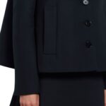 MARNI BLACK A LINE CADY JACKET WITH BACK PLEAT