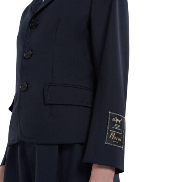 MARNI BLUE BABY JACKET IN TROPICAL WOOL