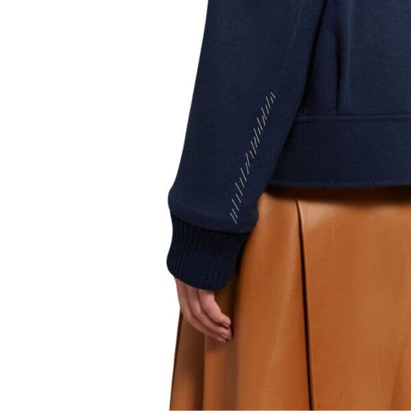 MARNI DEEP BLUE WOOL AND CASHMERE JACKET WITH KNIT TRIMS